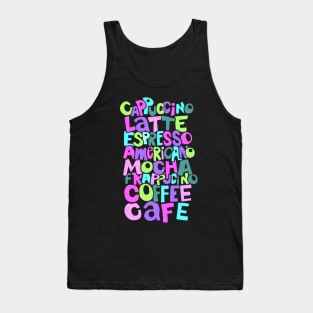 Pretty Pink Coffee Typography Tank Top